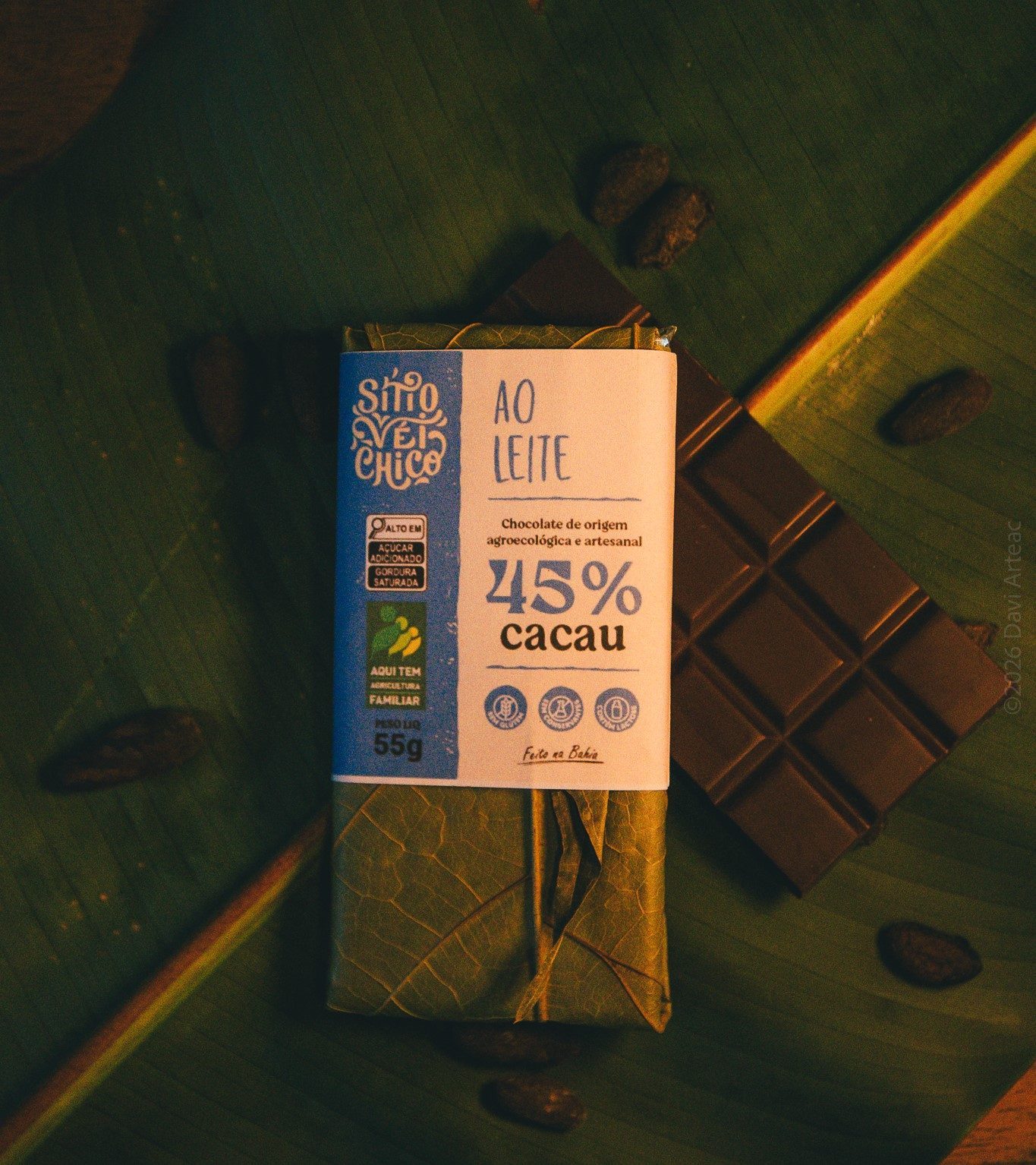 Chocolate Artesanal 45% Cacau – Ao Leite  | Barra 55g