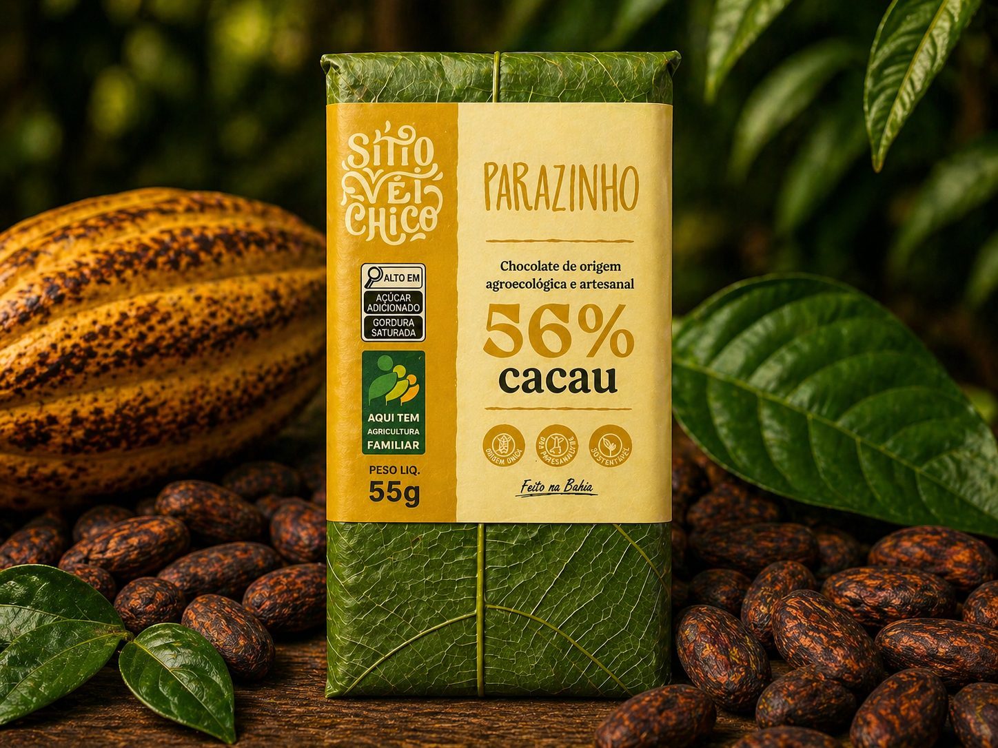 Chocolate Artesanal 56% Cacau – Parazinho | Barra 55g
